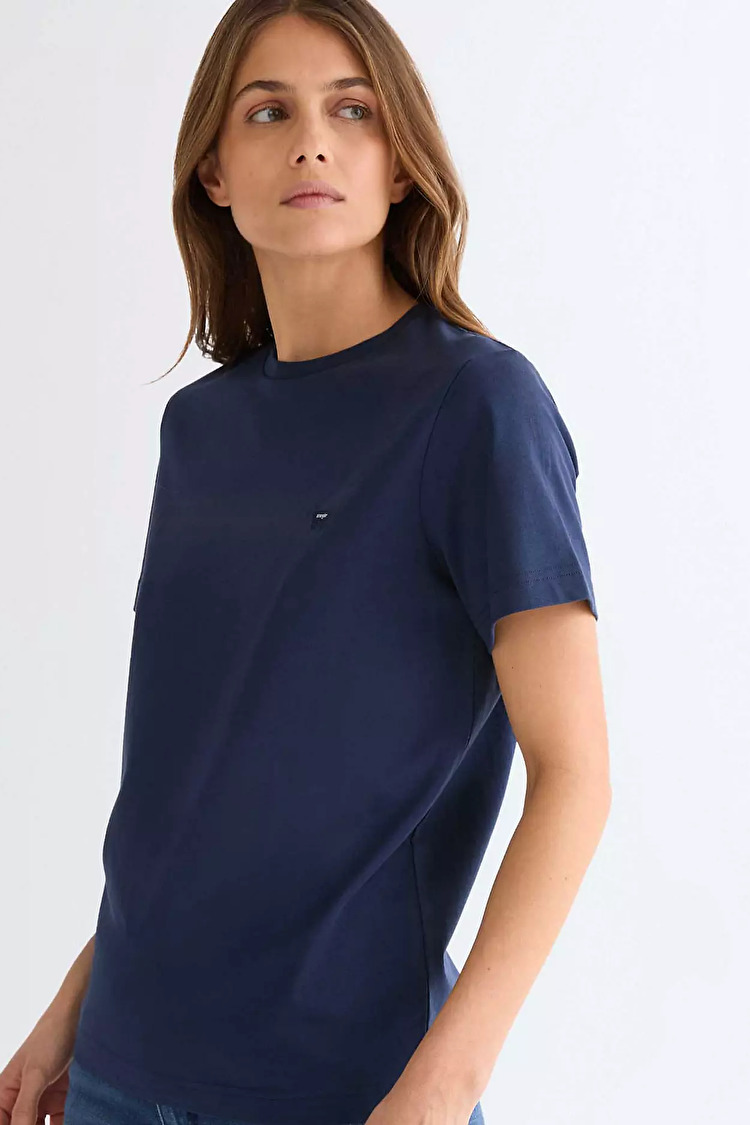 Футболка Wrangler Sign Off Tee Slim Fit (112356454) Синій