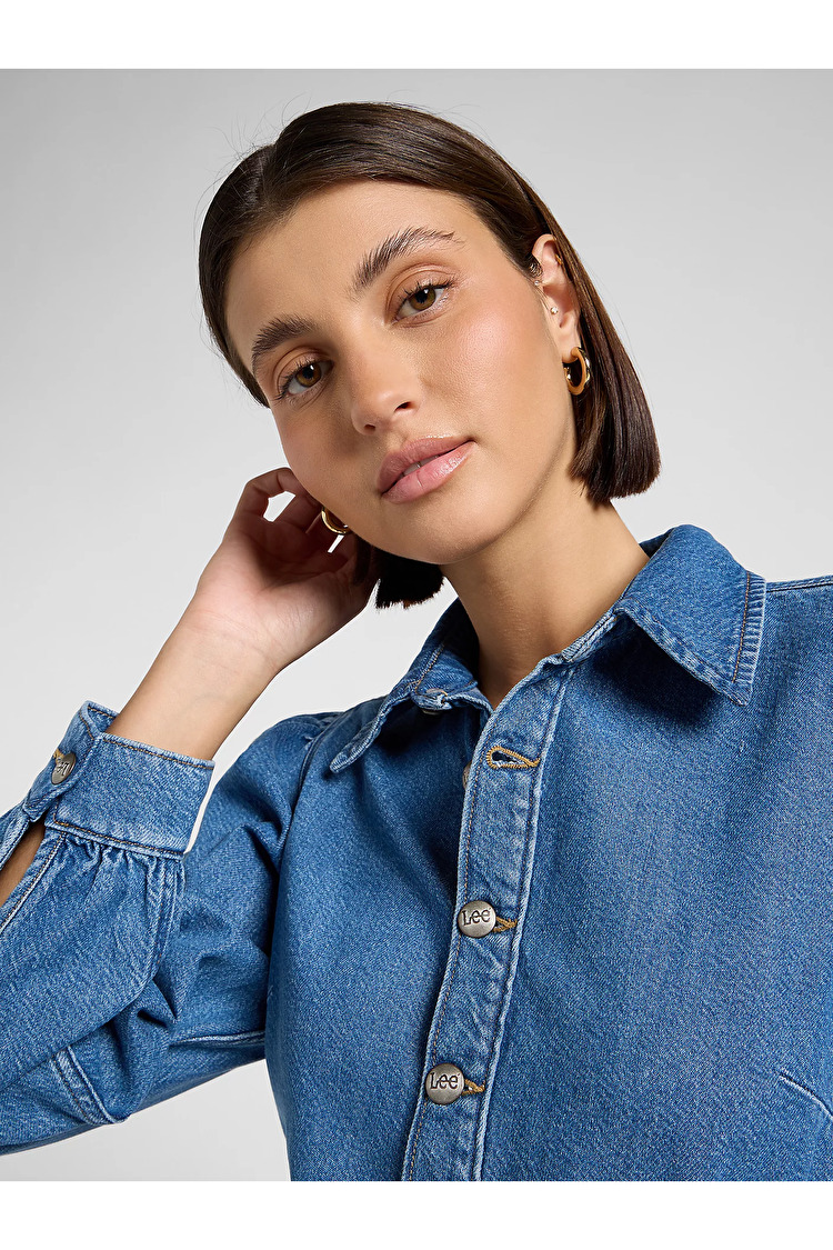 Платье LEE LONG SLEEVE DRESS Regular Fit (112370996) Голубой