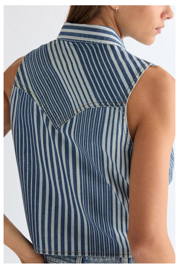 Рубашка без рукавов Wrangler SLEEVELESS TIE FRONT Slim Fit (112378155) Голубой