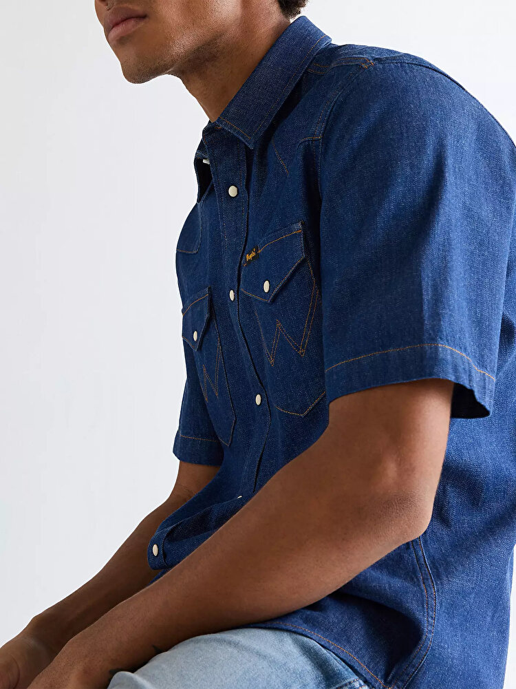 Сорочка Wrangler SS WESTERN SHIRT Regular Fit (112378127) Синій