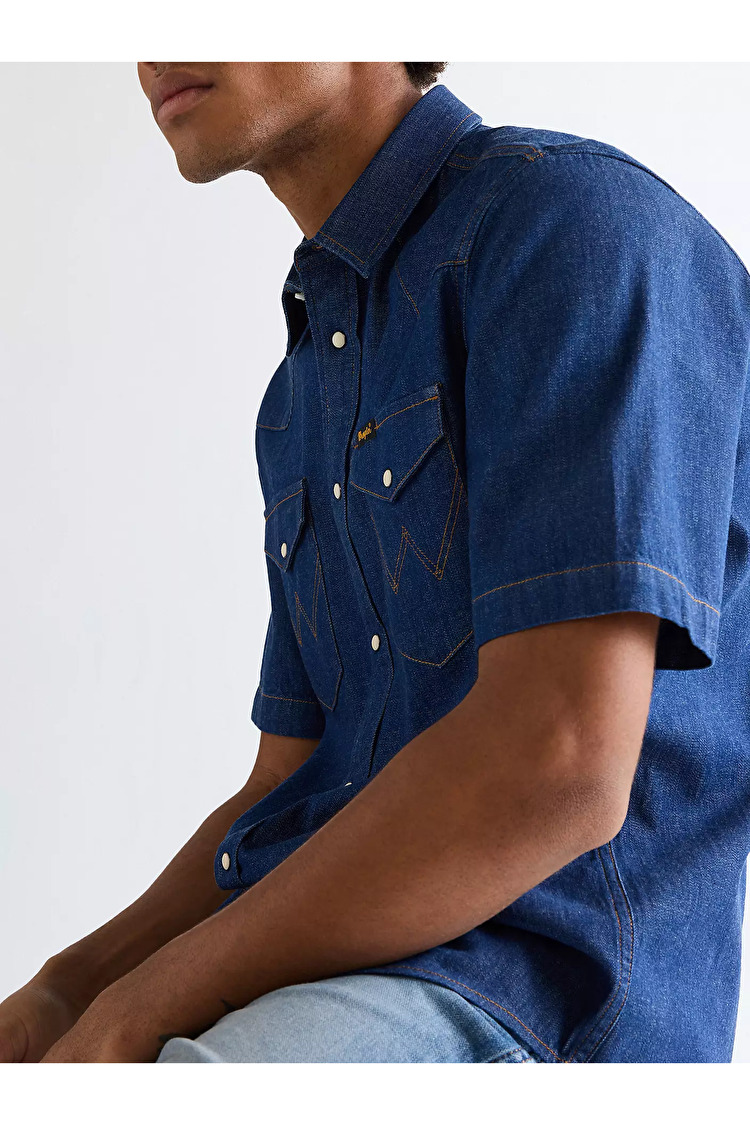 Сорочка Wrangler SS WESTERN SHIRT Regular Fit (112378127) Блакитний