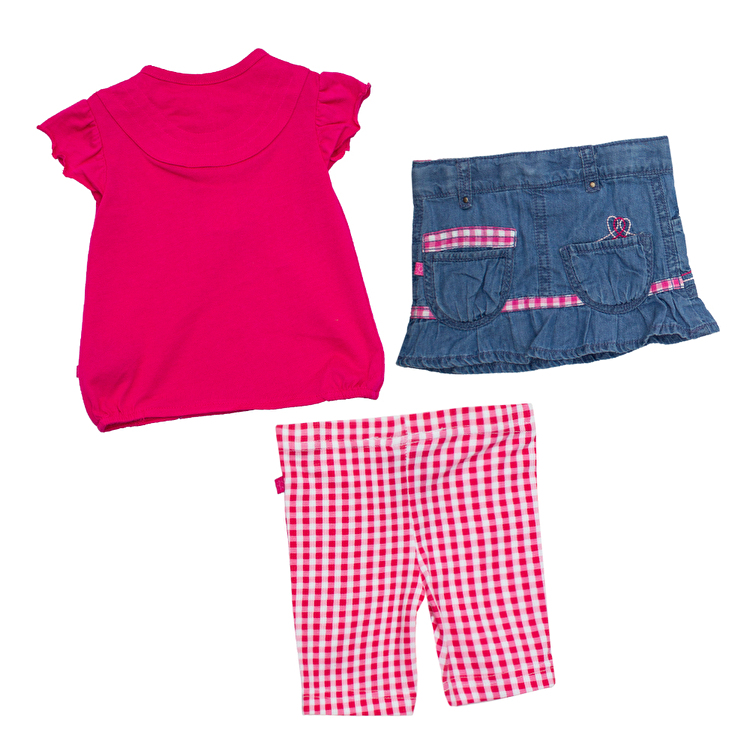 Комплект: Туніка, спідниця, леггінці Losan Mc baby girls (018802404/142) Малиновий