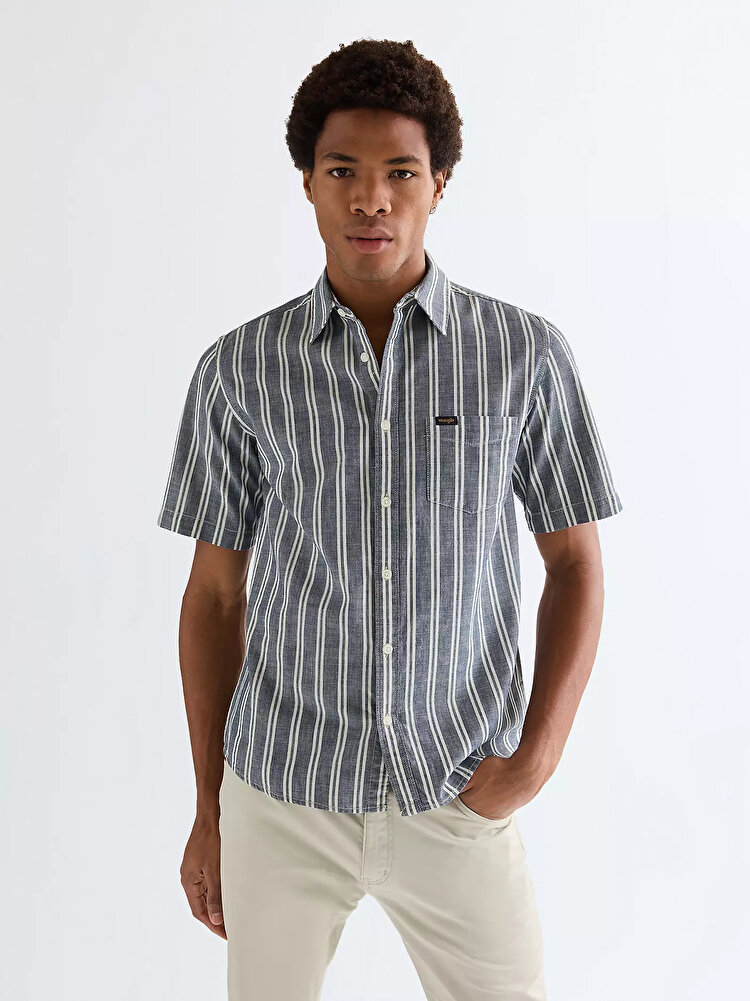 Сорочка Wrangler SS CHAMBRAY SHIRT Regular Fit (112378121) Сірий