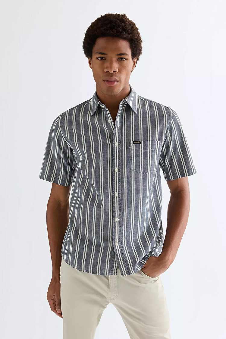 Рубашка Wrangler SS CHAMBRAY SHIRT Regular Fit (112378121) Серый