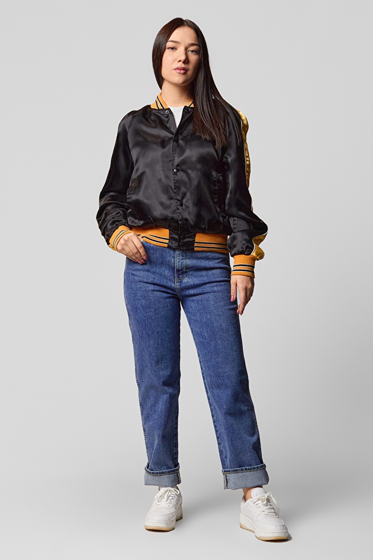 Бомбер Wrangler Sateen Bomber Loose Fit (W4064YF01) Черный