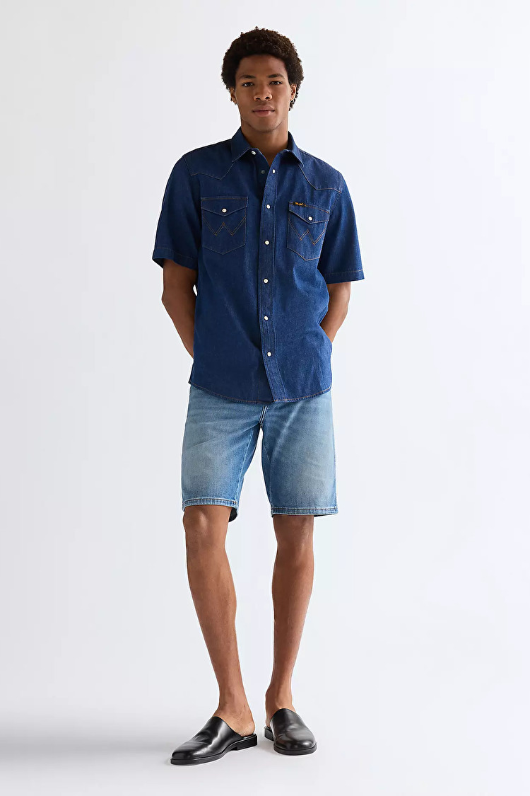Сорочка Wrangler SS WESTERN SHIRT Regular Fit (112378127) Блакитний