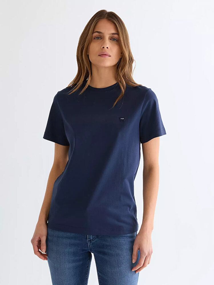 Футболка Wrangler Sign Off Tee Slim Fit (112356454) Синий