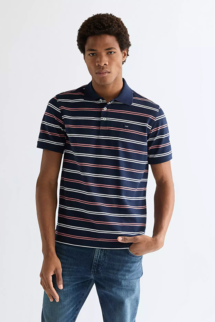 Поло Wrangler STRIPE POLO SHIRT Regular Fit (112378537) Блакитний