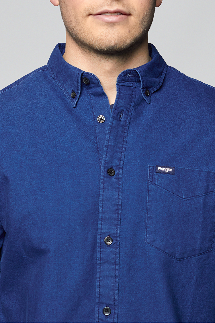 Рубашка джинсовая Wrangler LS 1 Pkt Button Down Regular Fit (W5A3BMX8E) Синий