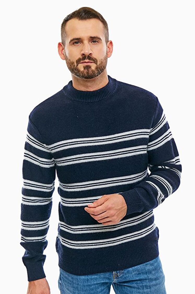 Джемпер LEE Striped Crew Knit Regular Fit (L83HLHSJ) Темно-синій