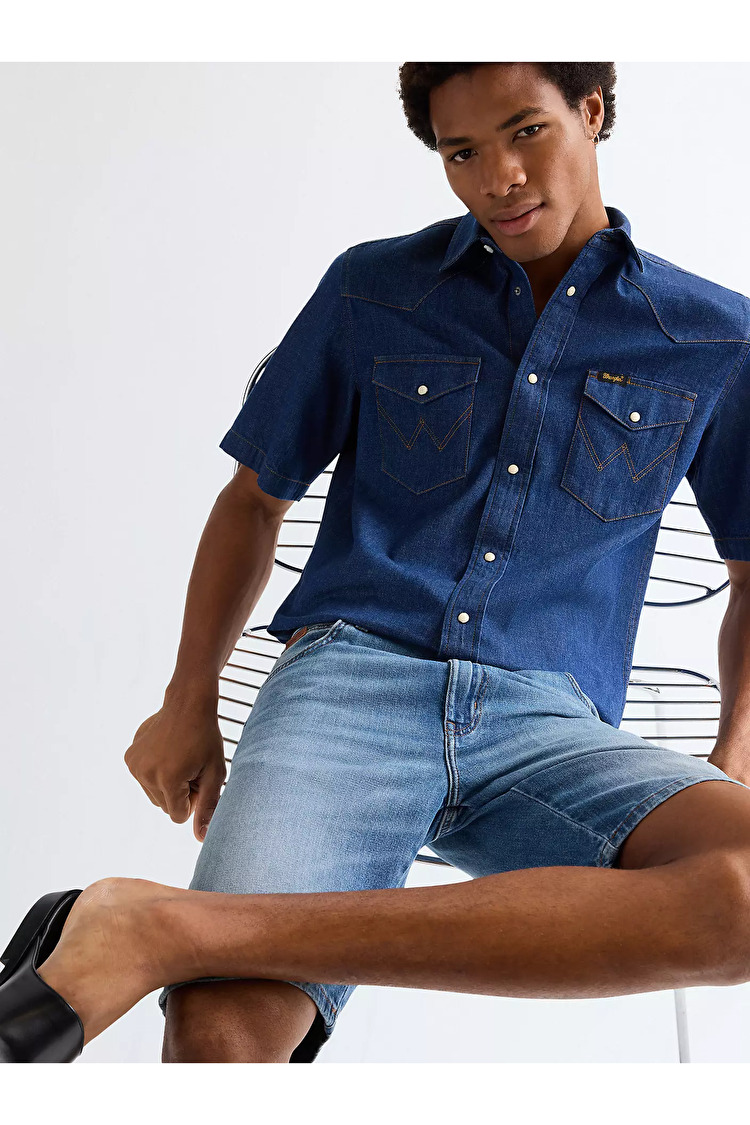 Шорти Wrangler Texas shorts Regular Fit (112377790) Блакитний