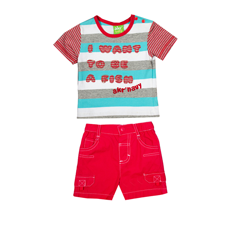 Костюм : Футболка и шорты AKR KIDS Bebe (00537) Красный