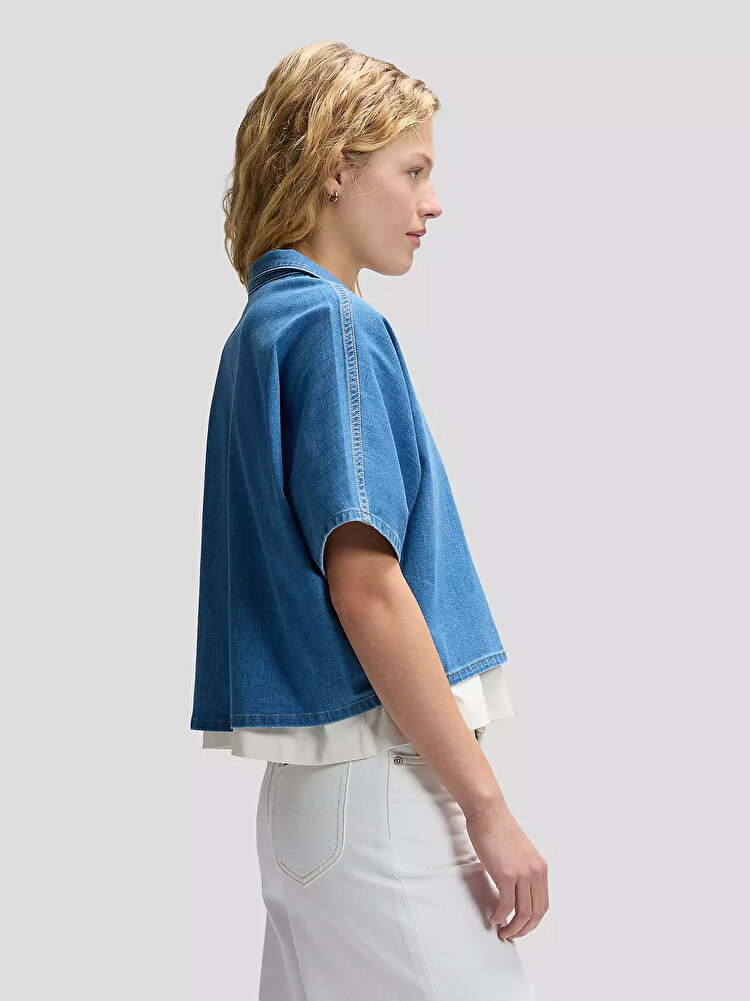 Рубашка LEE RESORT SHIRT Relaxed Fit (112378744) Голубой