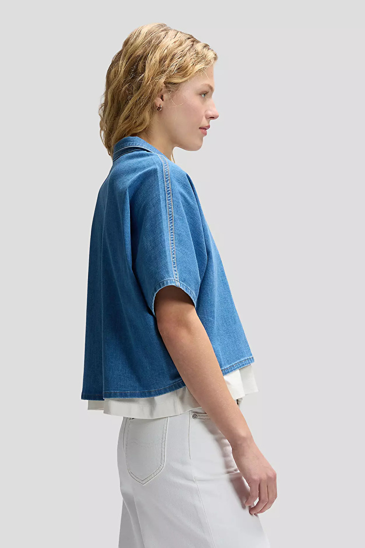 Сорочка LEE RESORT SHIRT Relaxed Fit (112378744) Блакитний