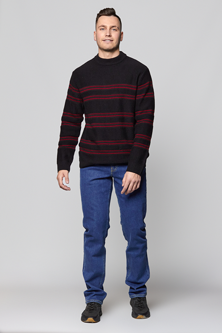 Джемпер LEE Striped Crew Knit Regular Fit (L83HLHEM) Чорний