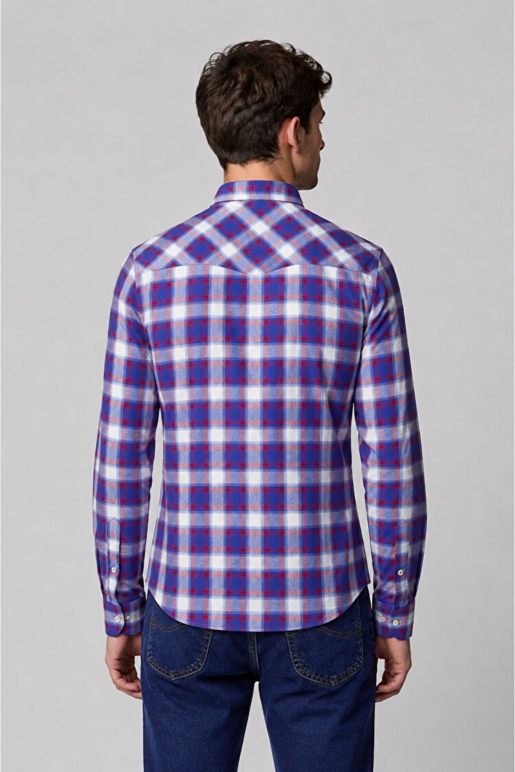 Сорочка LEE Western Shirt Slim Fit (L643GIFE) Синій, червоний