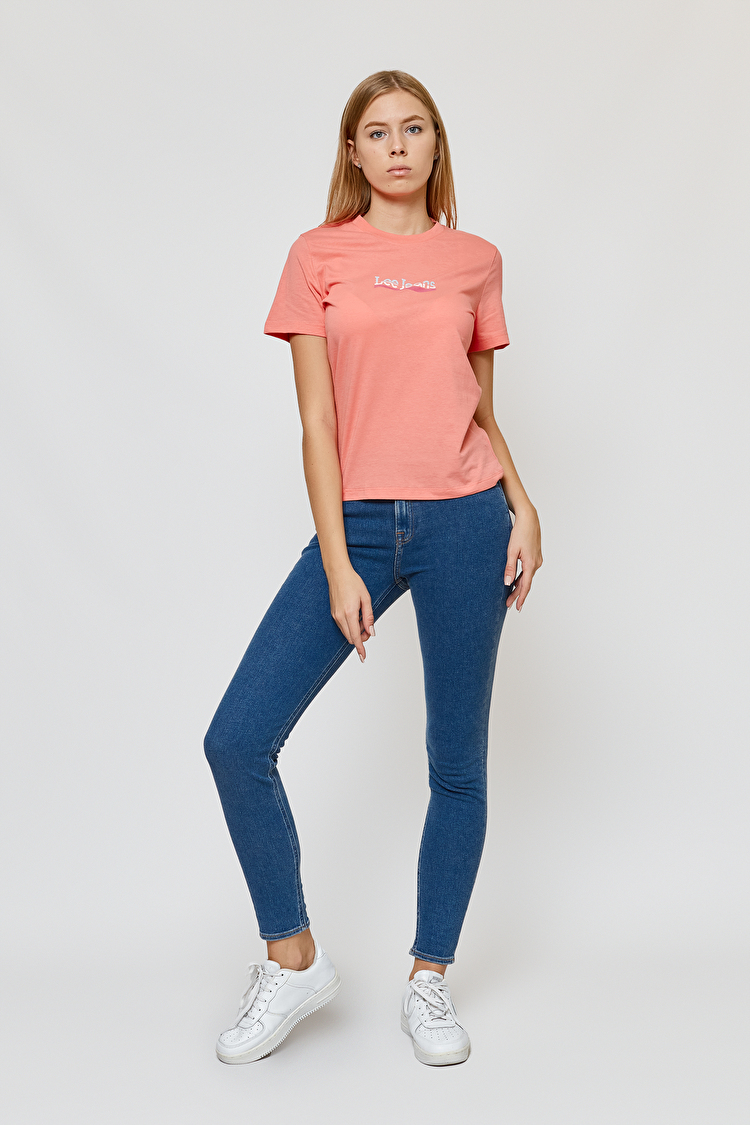 Футболка LEE Slim Logo Tee Slim Fit (L44NEPQJ) Розовый