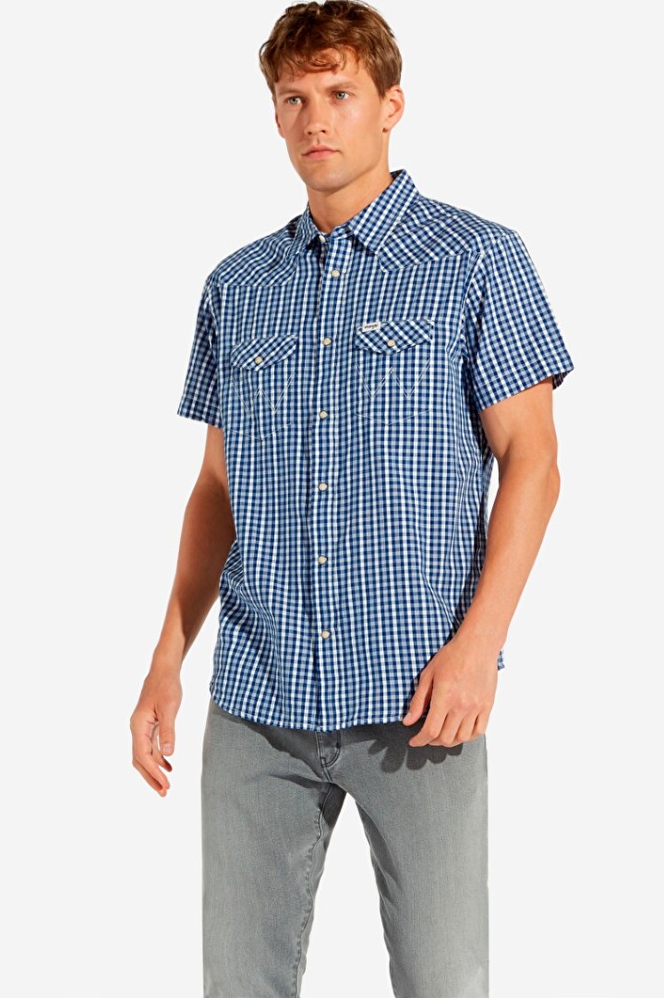 Рубашка Wrangler Western Shirt Regular Fit (W5A244M49) Синий