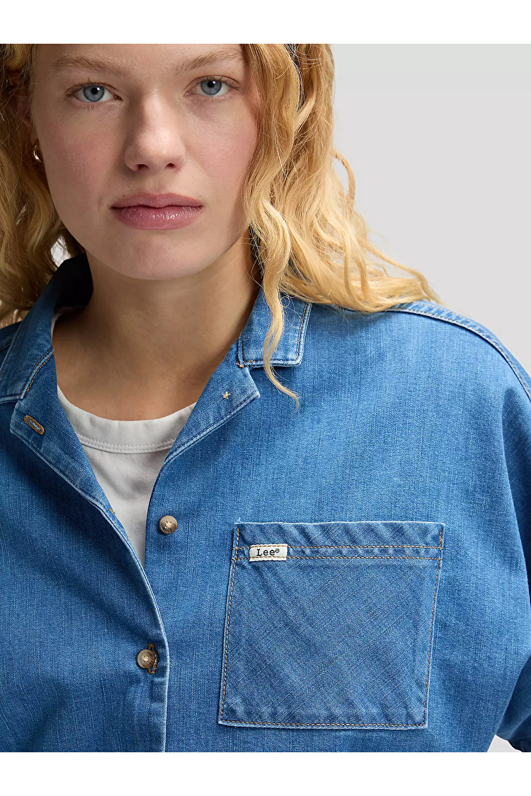 Сорочка LEE RESORT SHIRT Relaxed Fit (112378744) Блакитний